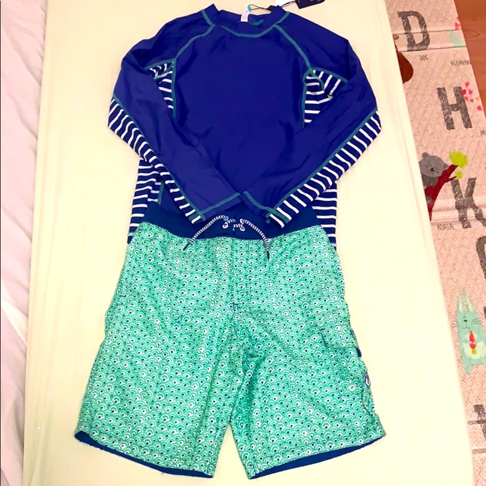 Boys Rashguard with Swim trunks set